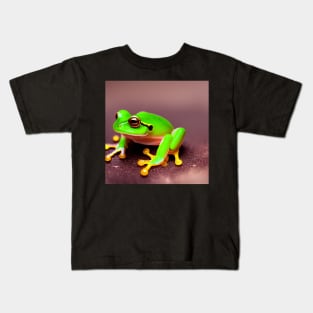 Realistic Green Frog Kids T-Shirt